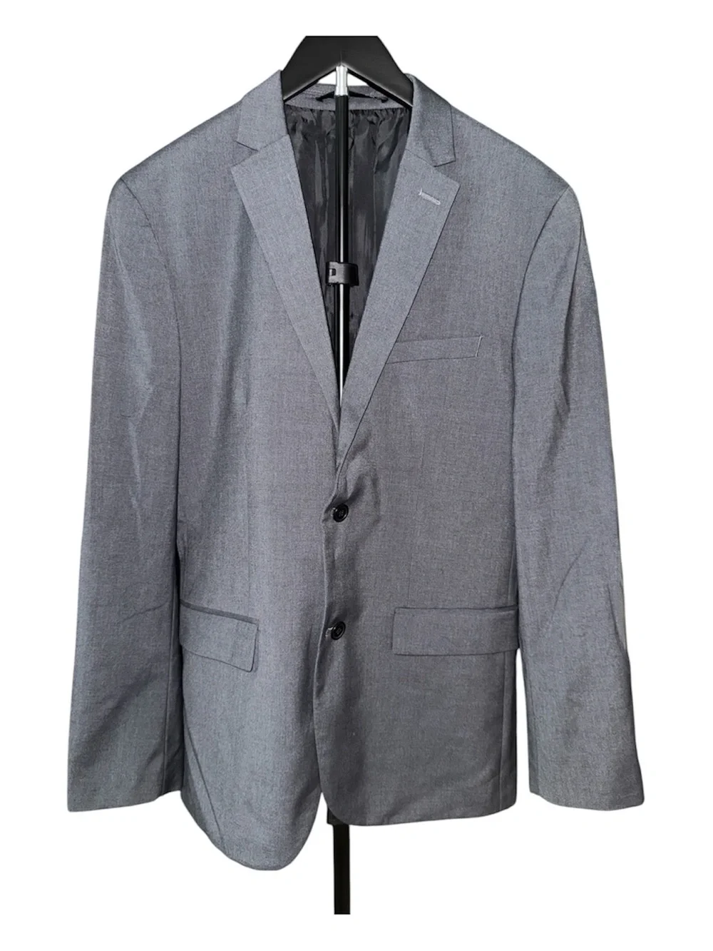 H&M Men's Light Gray Two-Button Slim Fit Blazer